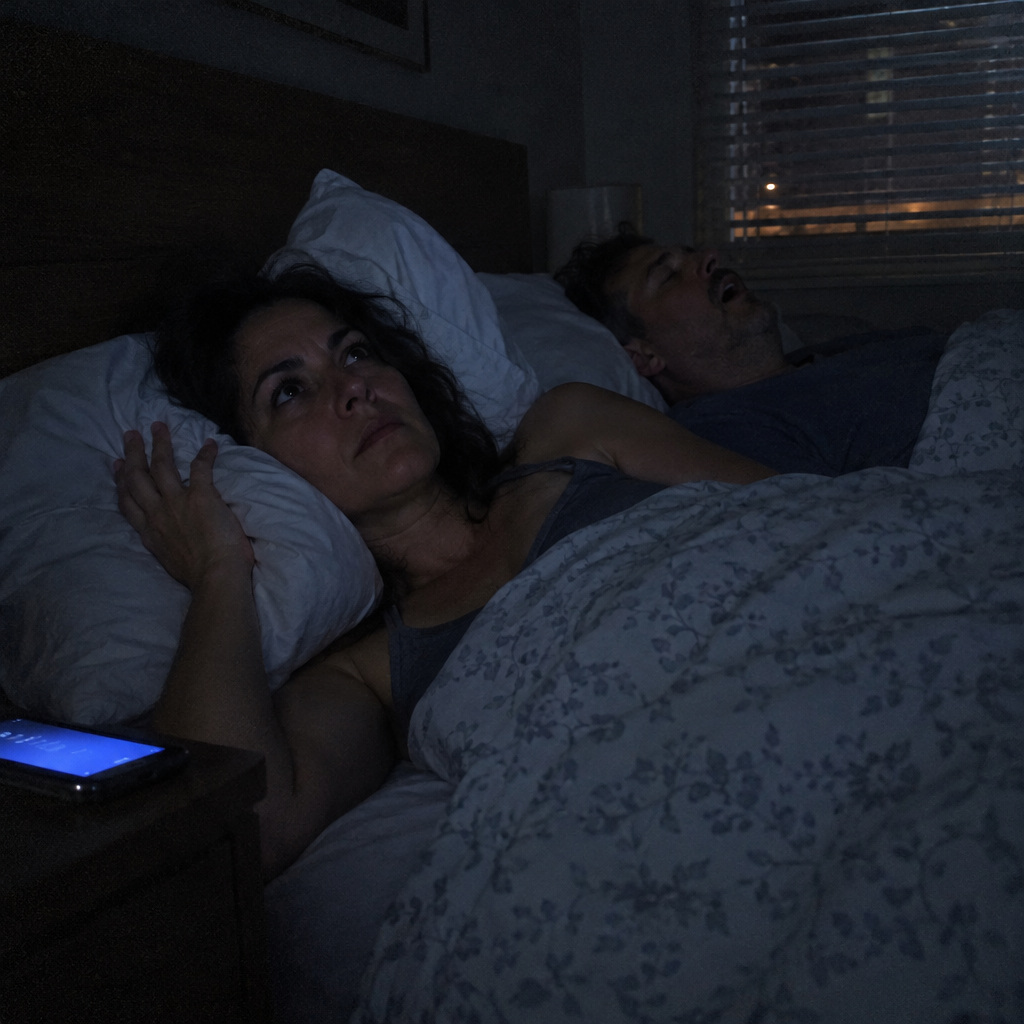Pareja sin dormir por los ronquidos